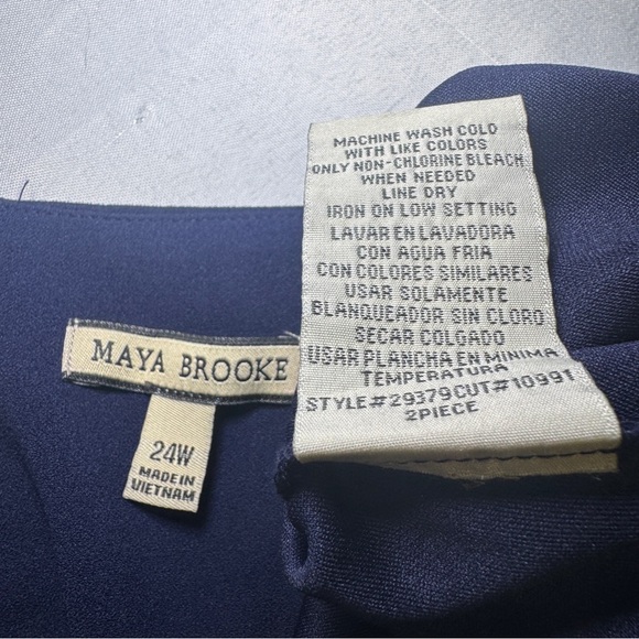 Maya Brooke Vintage 2 Piece Dress Suit Blazer Set Womens Size 24W NWT Colorblock - Picture 16 of 16